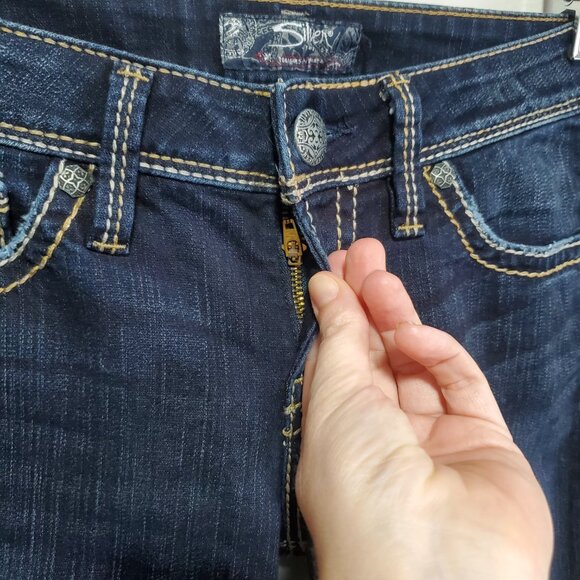SILVER JEANS Lola Bootcut Jeans Stretch Mid-Rise Selvedge Blue Women's 28 X 32" - Picture 4 of 16